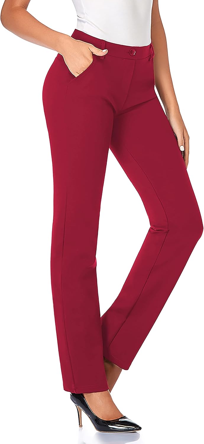 Tapata Women's Stretchy Straight Dress Pants for Office Work