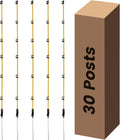 Fiberglass Fence Posts 50 in - 30 PCS Electric Step-In Posts