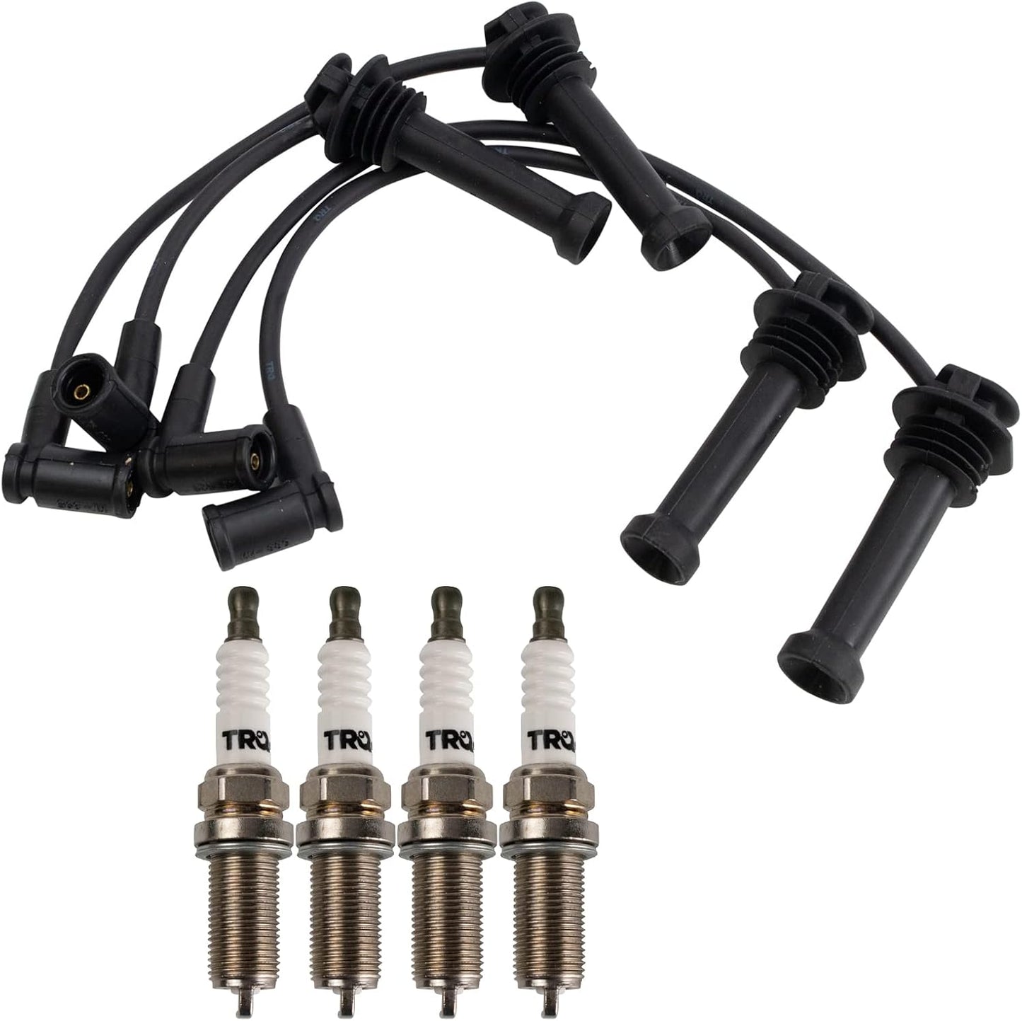 TRQ Ignition Kit Spark Plugs Wire Set for 2002-2004 Ford Focus