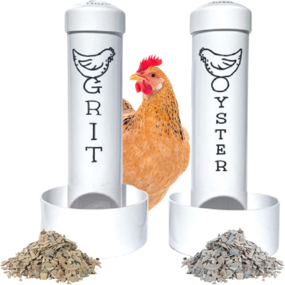 Chicken Oyster Shell Feeder and Grit Feeder Combo for Chickens