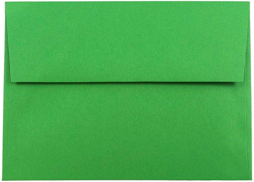 JAM PAPER A7 Colored Invitation Envelopes - Green Recycled Bulk