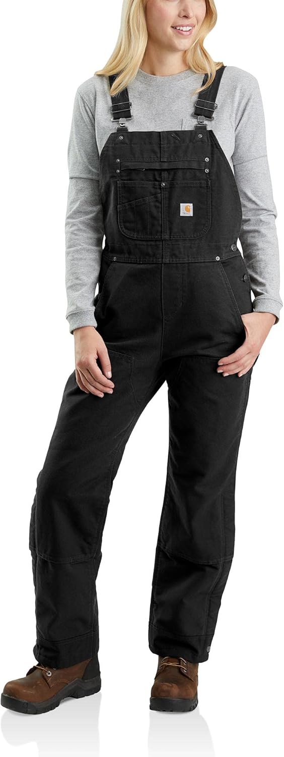 Carhartt Women's Washed Duck Bib Overalls - Quilt Lined Comfort