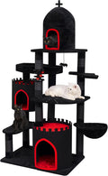 Gothic Castle Cat Tree with Coffin Bed for Large Cats