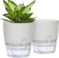 Self Watering Planter for Indoor Plants 2 Pack - Low-Maintenance Pots
