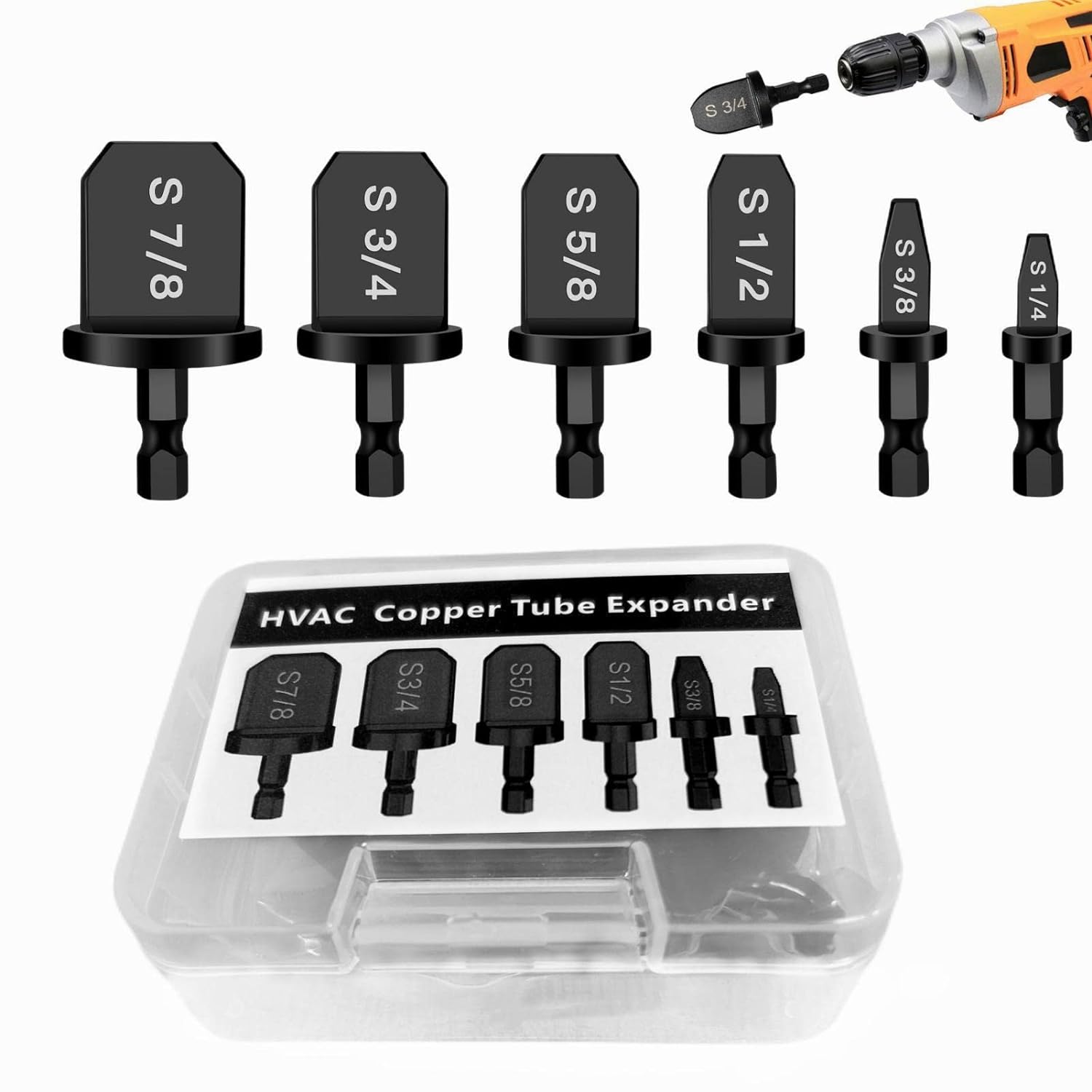 6Pcs HVAC Repair Set | Copper Pipe Swage Tools | Precision Drilling Kit