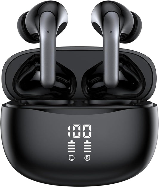 40H Playback Wireless Earbuds w/ LED Display - Waterproof, Mic, Gaming