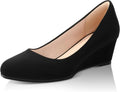 Black Nude Silver Gold Wedges for Women - Comfortable 2in Low Heel toe