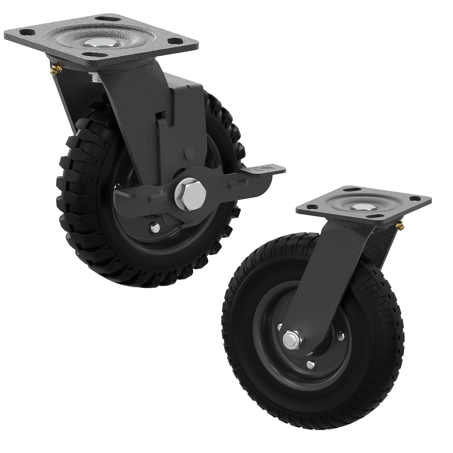 8 Inch Heavy Duty Swivel Plate Casters for Workbench and Cart