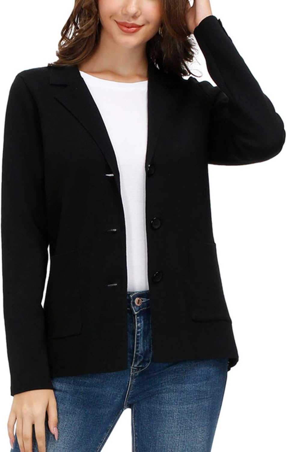 Women's Long Sleeve Casual Blazer for Work and Office Style