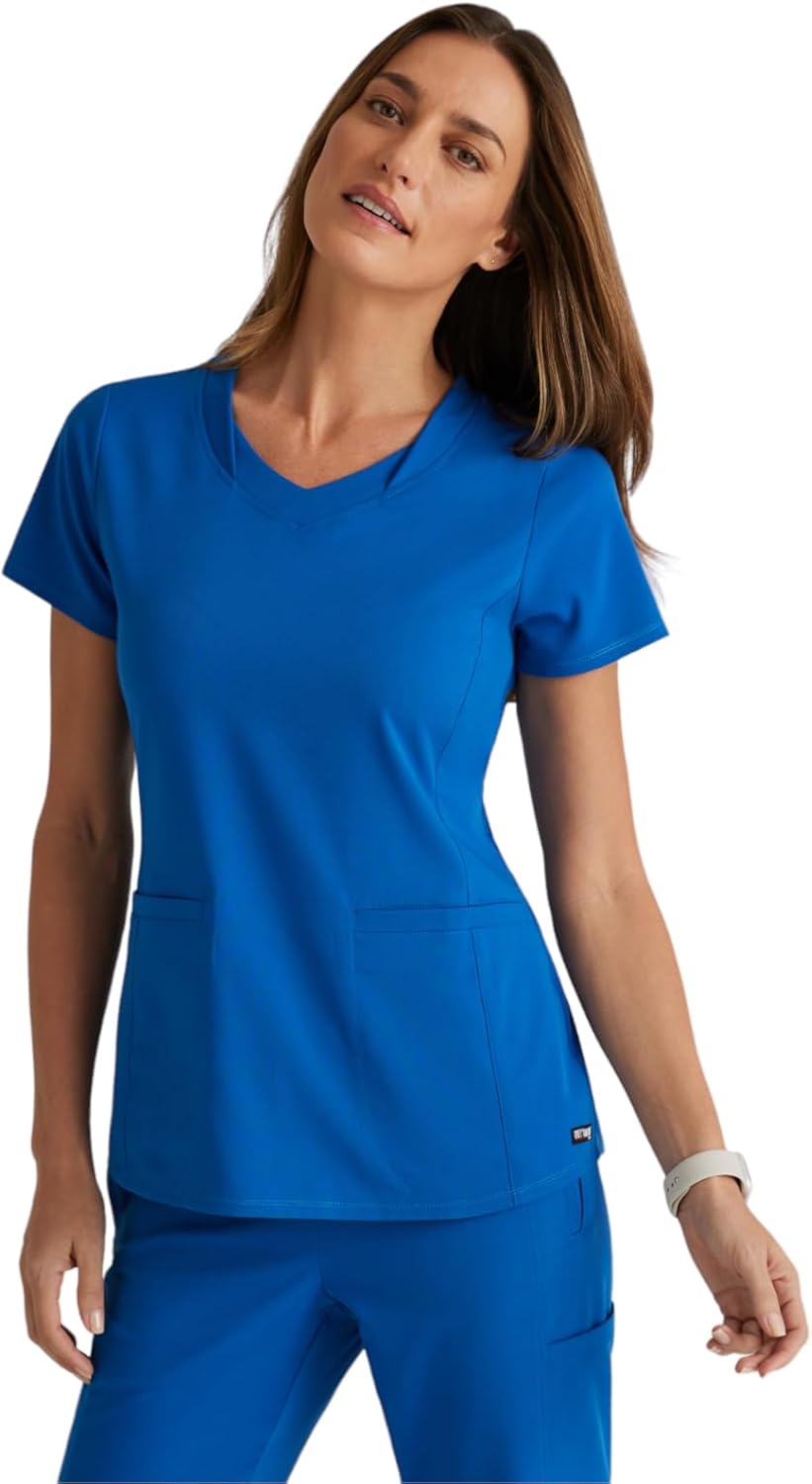 Grey's Anatomy Spandex Stretch Direct V-Neck Scrub Top for Women