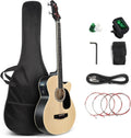 Full Size Acoustic Electric Bass Guitar Beginner Kit - Cutaway Matte