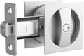 Pocket Door Hardware Brushed Nickel Pocket Door Lock - Smooth Privacy