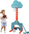 Kids Basketball Hoop Activity Center with 5 Adjustable Heights