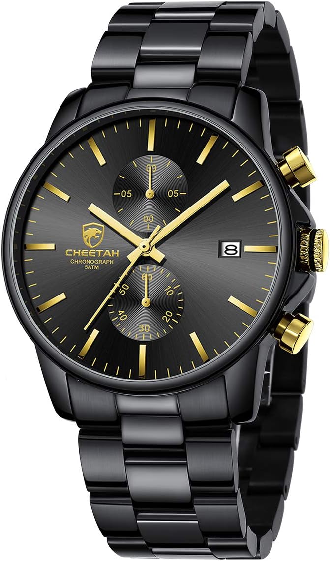 GOLDEN HOUR Fashion Business Mens Watches with Chronograph Features