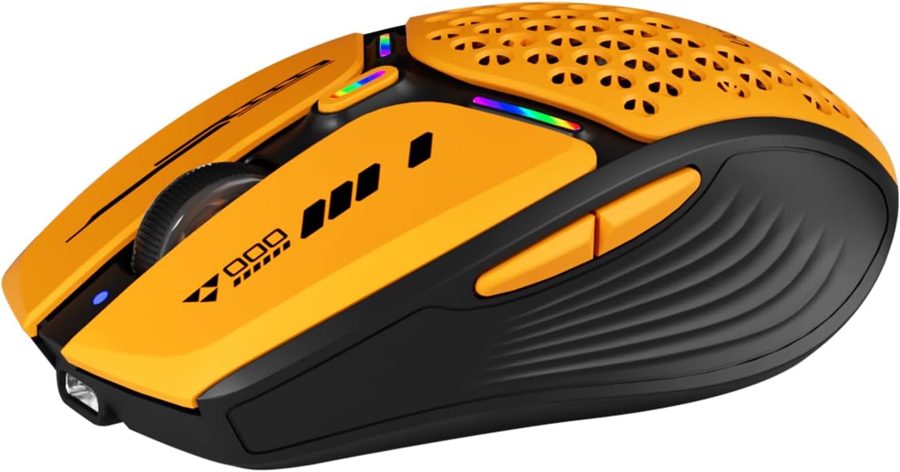 Uciefy Dual Mode Wireless Mouse - Fast Charging, LED Battery Indicator - Orange