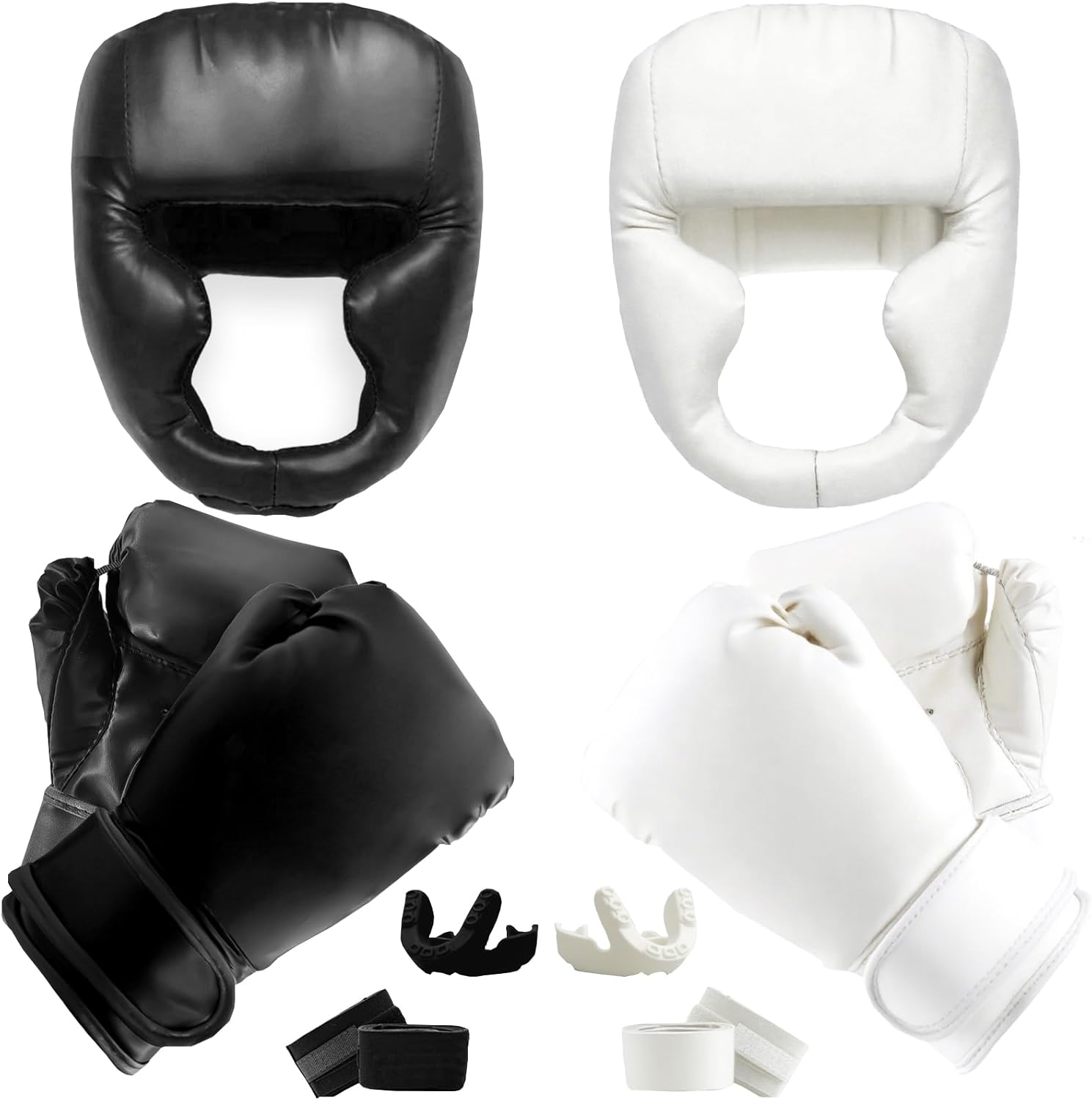 14 Pcs Boxing Set for Beginners with Gloves, Headgear & More