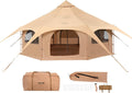 VEVOR 4 Seasons Canvas Bell Tent - Sleeps 6, Stove Jack, Breathable