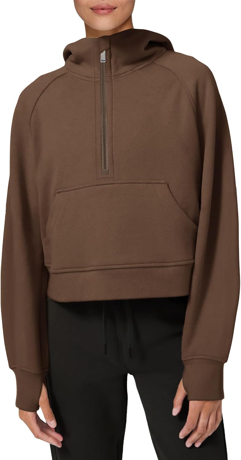 LASLULU Womens Hoodies Fleece Lined Pullover with Thumb Hole