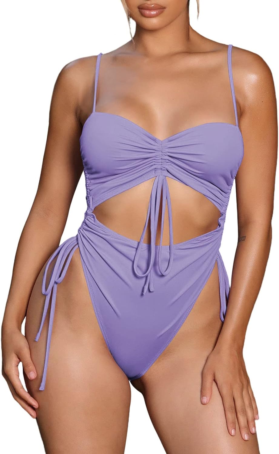 Viottiset Women's Cut Out Drawstring One Piece Swimsuit Review