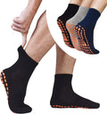 Non Slip Socks for Men House Socks with Grips - 3 Pairs Comfortable