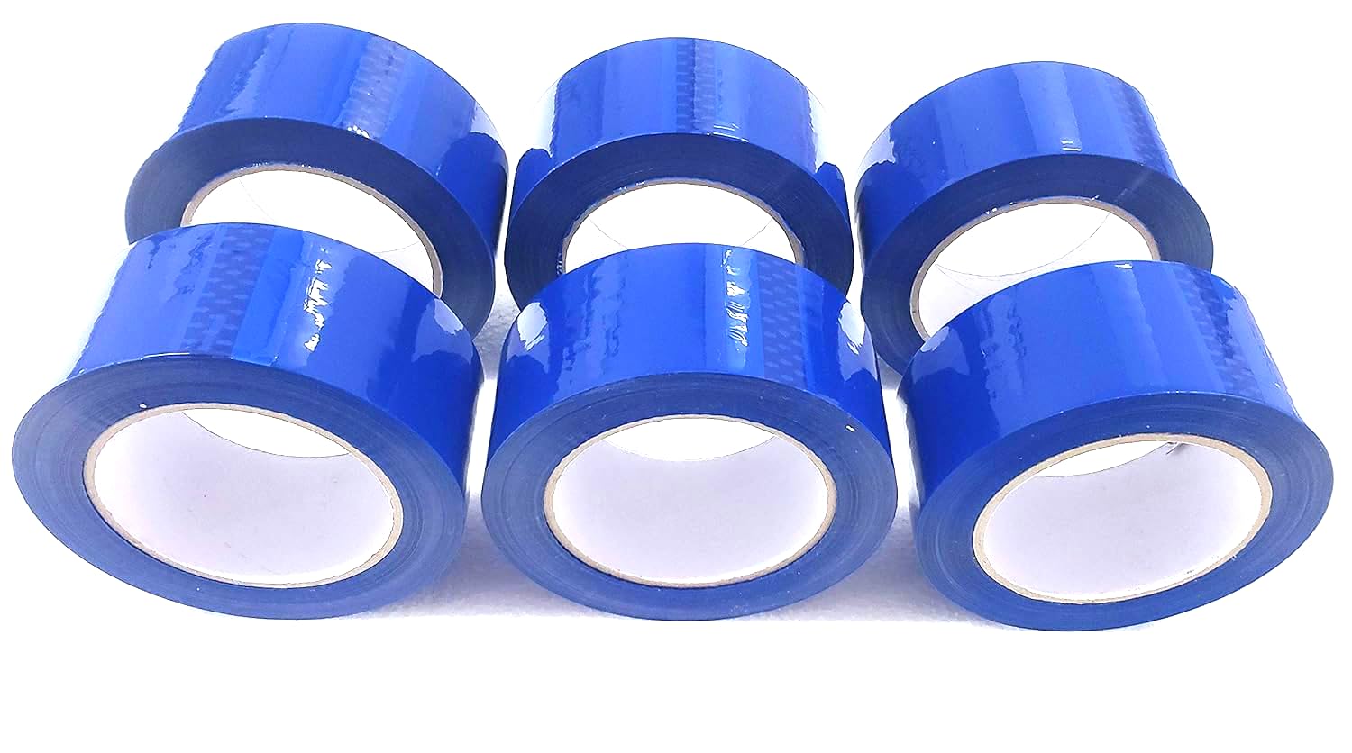 Blue Carton Sealing Tape for Packing and Moving - 6 Rolls