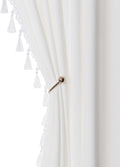 Velvet Blackout Curtains 52 x 90 in Panels - Thermal Tassel Drapes
