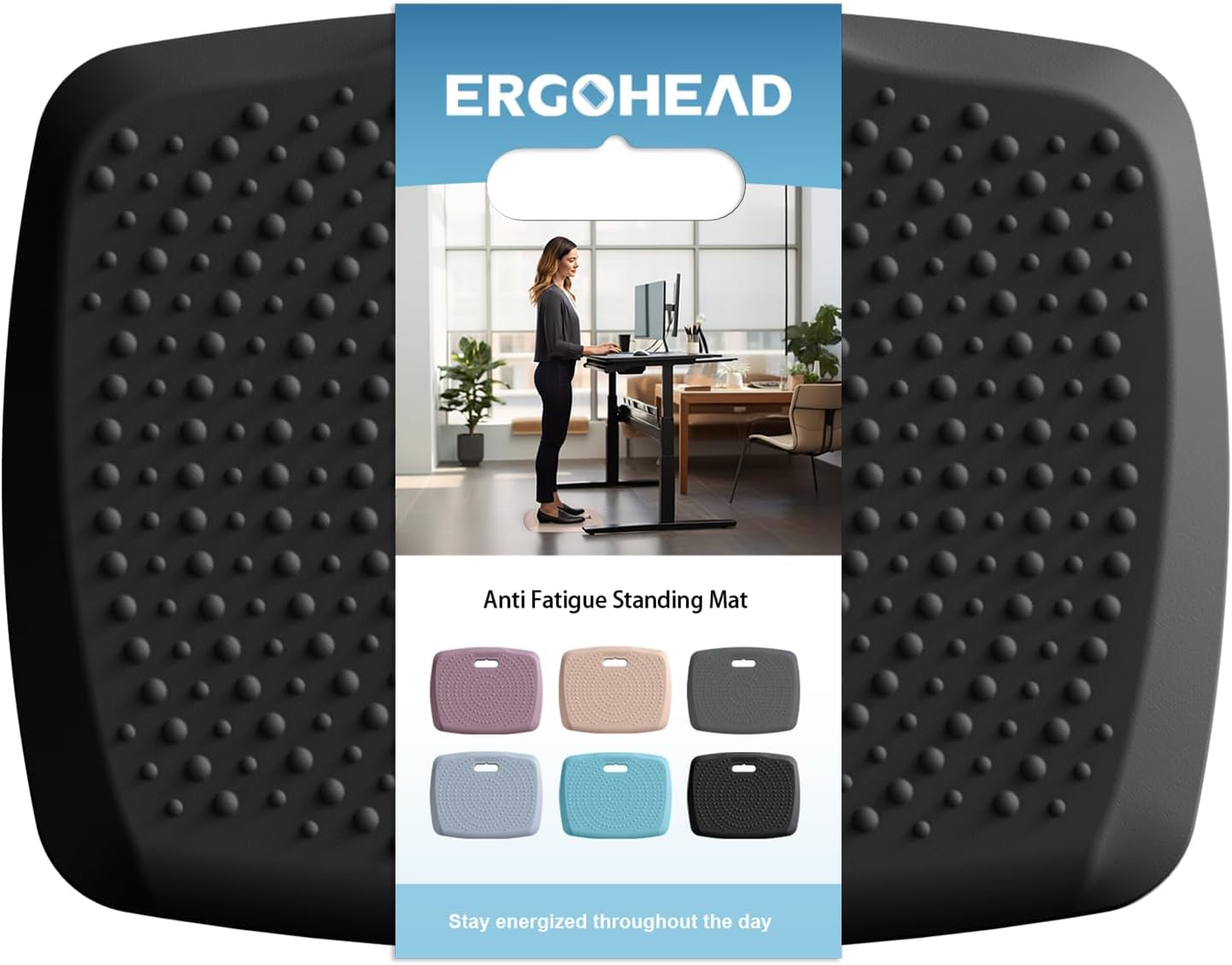 ergohead Comfort Mat - Anti Fatigue & Portable with Massage Points