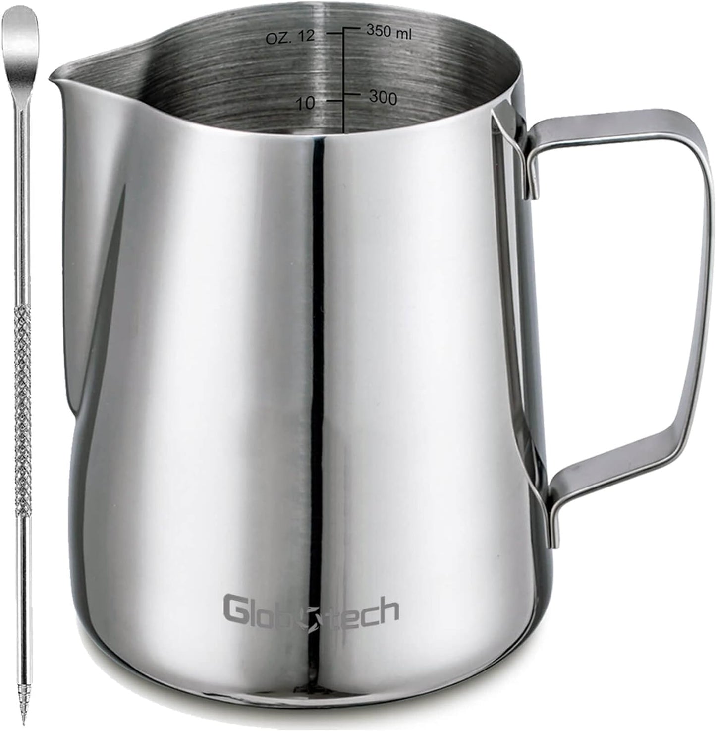 GLOBOTECH 12 Oz Milk Frothing Pitcher - Perfect Latte Art!