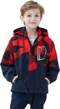 Boys Girls Rain Jacket Lightweight Waterproof Hooded Fleece Lined dark