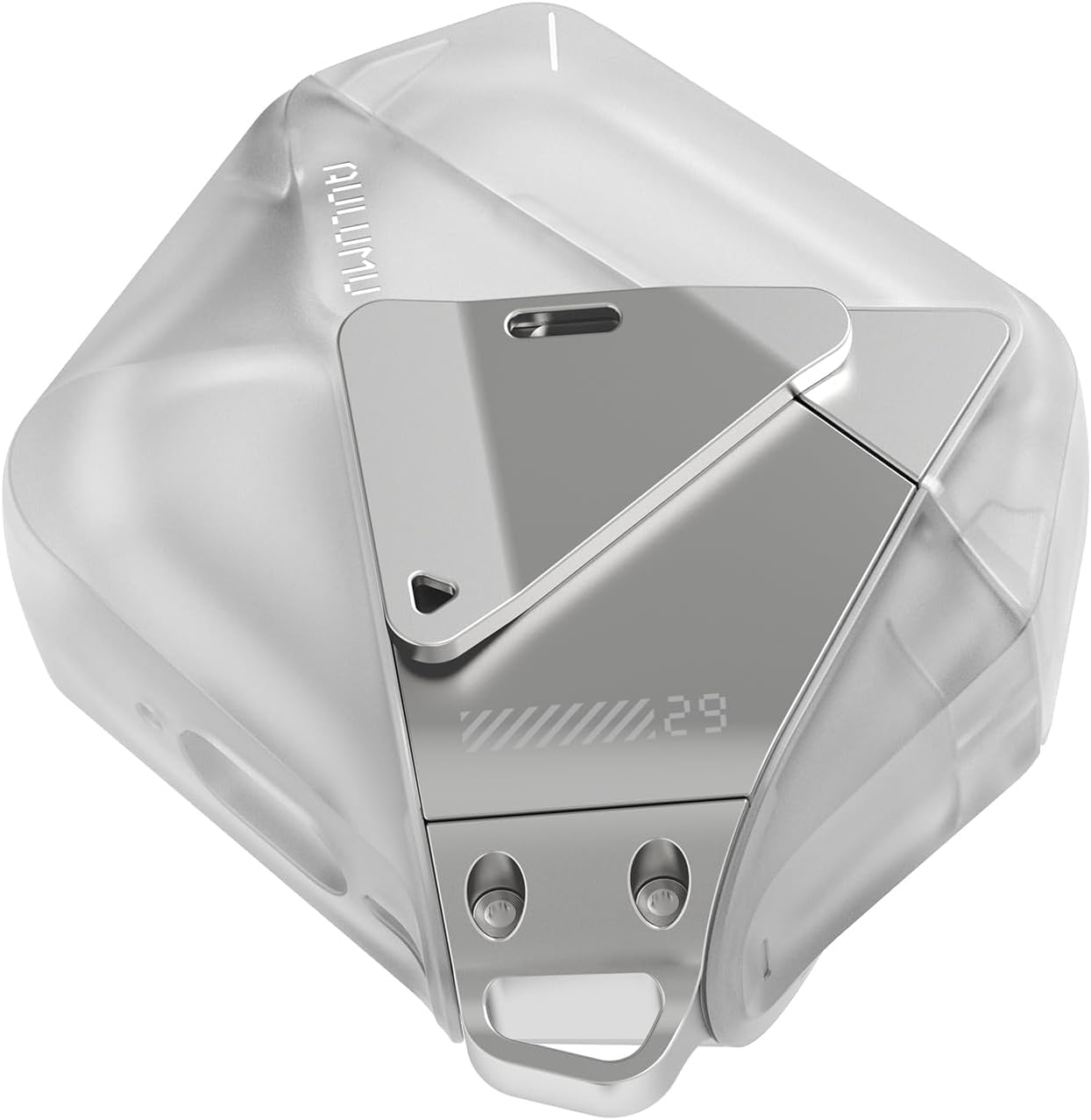Aulumu A29 Geometric AirPods 4 Case with Lock - Translucent White