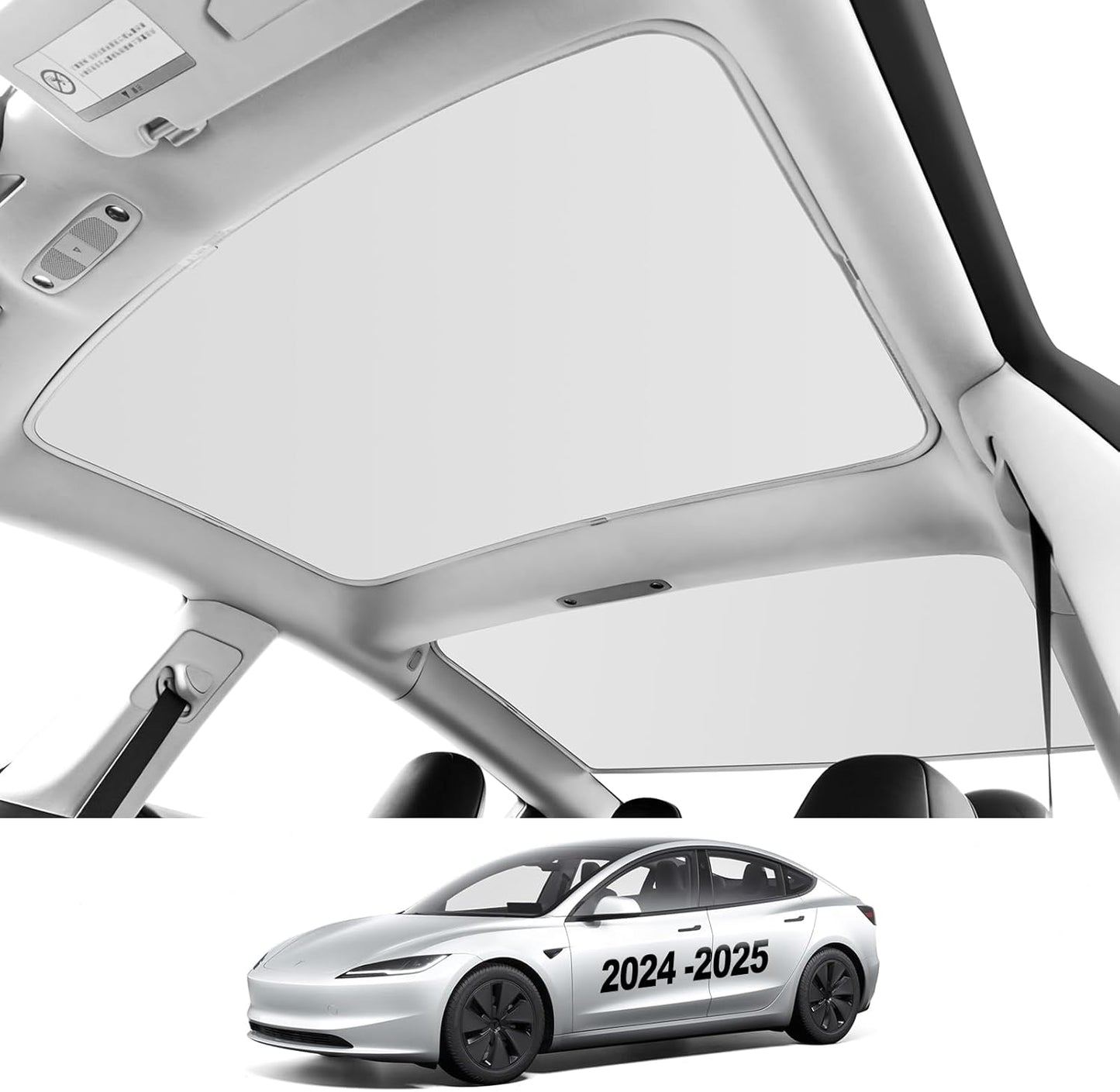 Roof Sunshades for Tesla Model 3 2024-2025 with Cooling Tech
