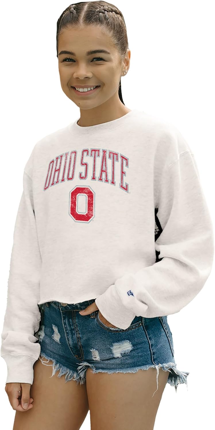 Ohio State Buckeyes Women's Crop Crewneck Sweatshirt Vintage Style