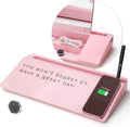 Desktop Glass Whiteboard with Charger Pad - Compact Desk Organizer