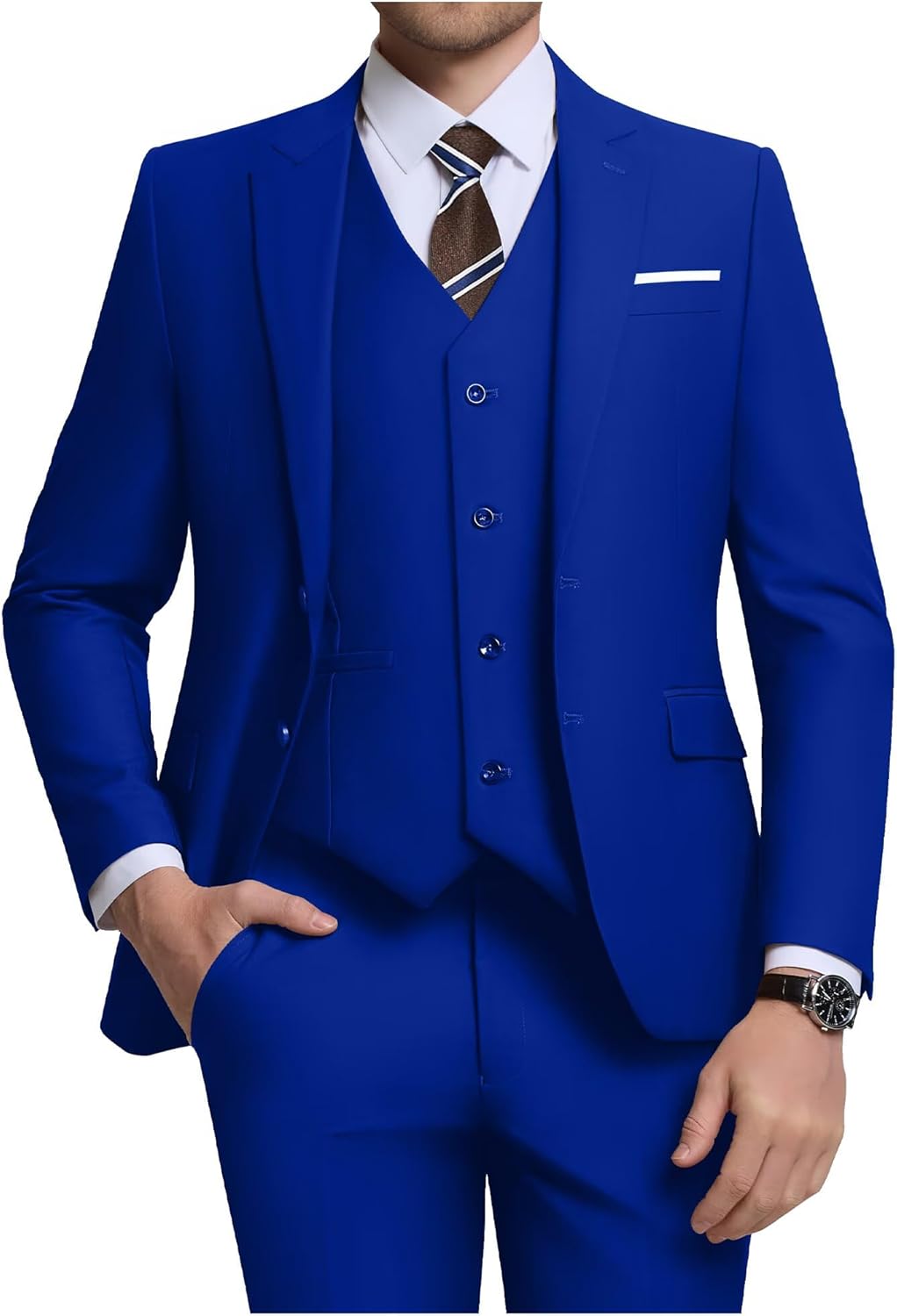 Men's 3 Piece Slim Fit Suit Set for Weddings and Business Events