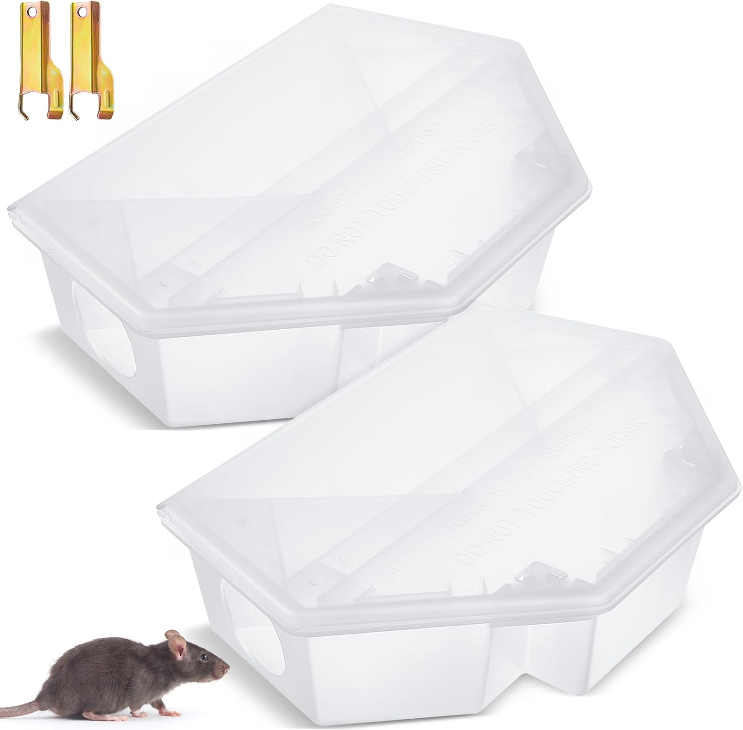 Qualirey Rat Bait Station 2 Pcs for Safe Rodent Control