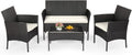 4-Piece Patio Furniture Set Black - Compact Outdoor Rattan Seating