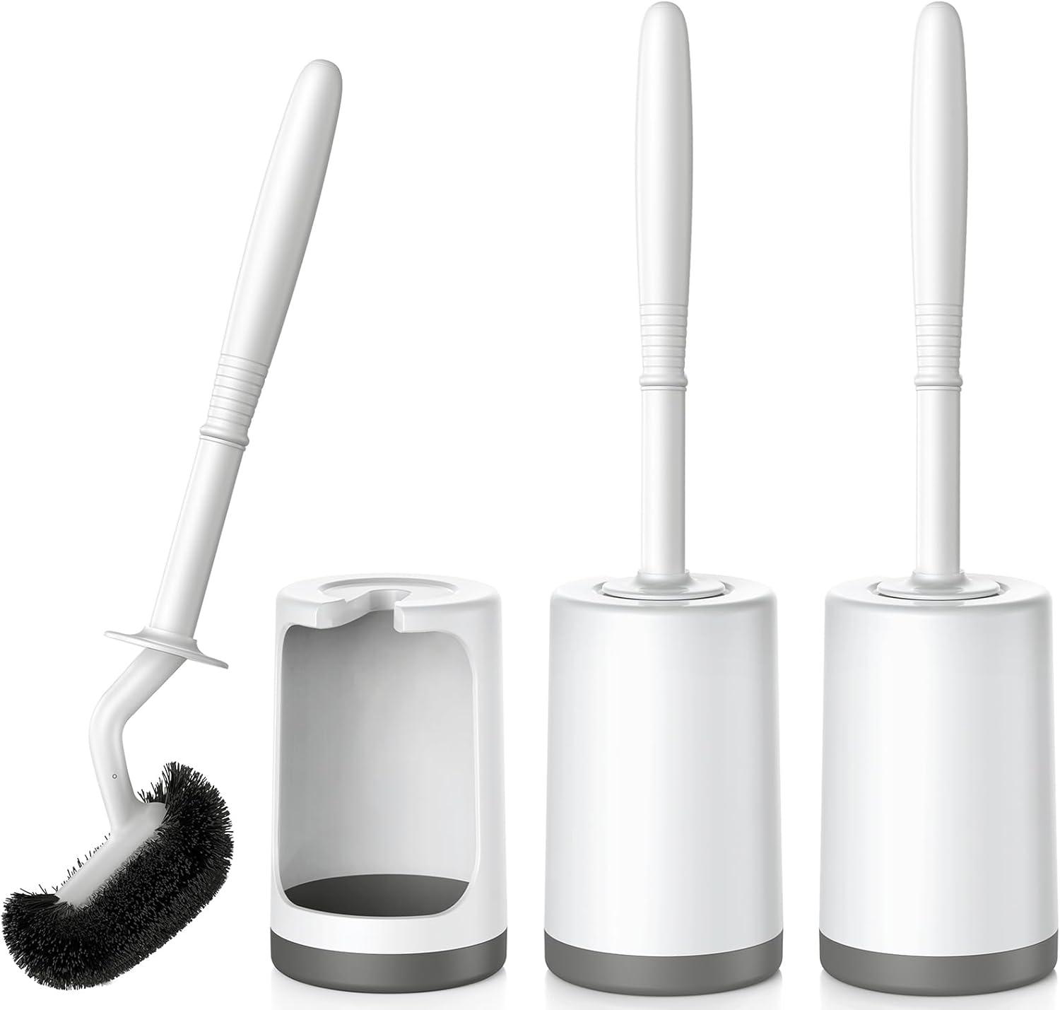 HAMITOR Toilet Bowl Brush Holder Set for Deep Cleaning Needs