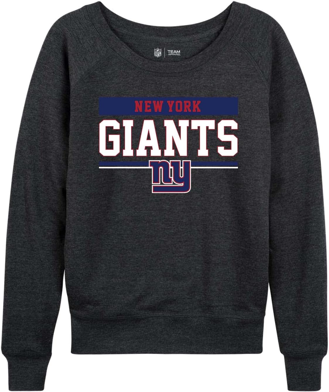 New York Giants Women's Plus Size Charcoal Crewneck Pullover