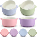 Kids Porcelain Suction Bowls 4 Sets Macaron Colors - Safe Mix