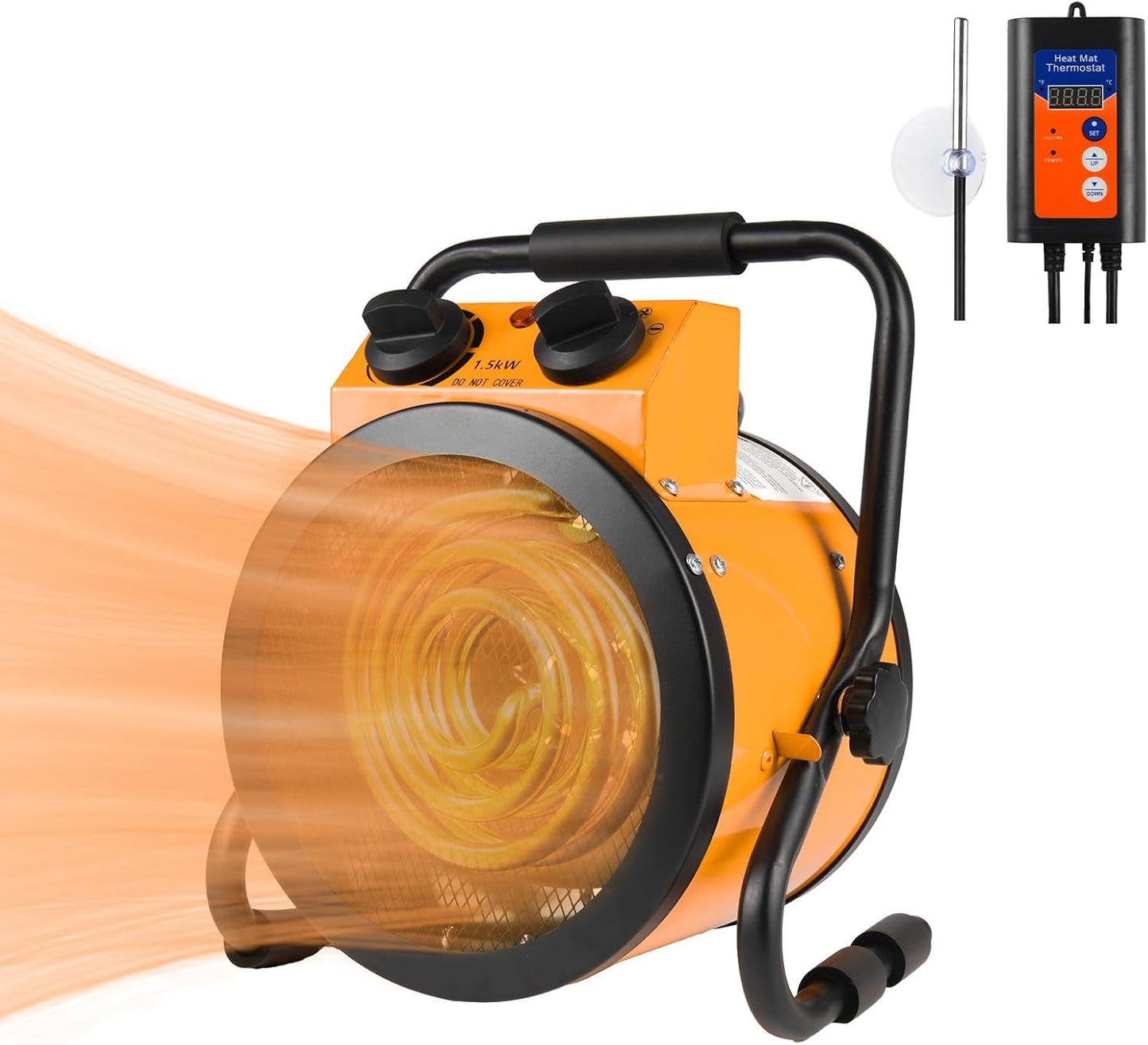 1500W Greenhouse Heater: Fast Heating, Thermostat, Safe Protection
