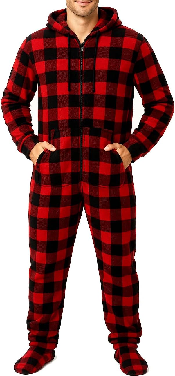 Cozy and Stylish Fleece Onesie Pajamas for Men - Perfect Gift