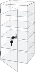 Acrylic Display Case with Lock Key Countertop Showcase - 5 Tier Clear