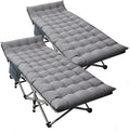 Folding Camping Cot with Mattress 2 Pack - Portable Heavy Duty Cot