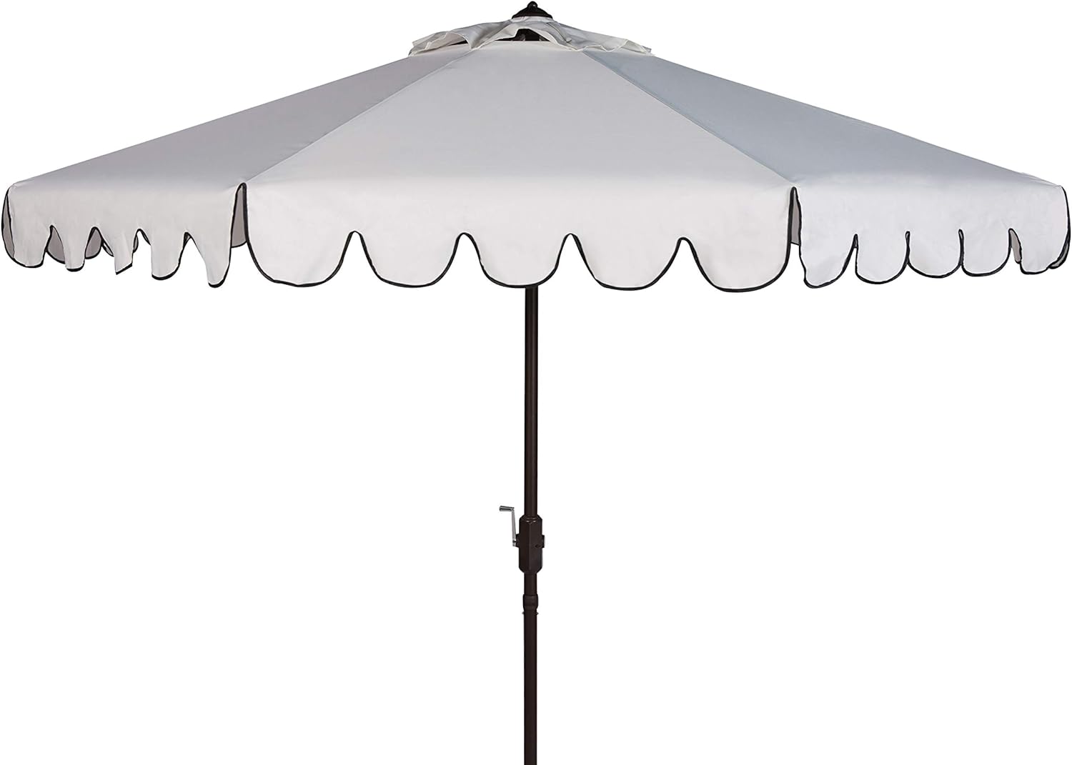 Venice Navy and White Single Scallop 9Ft Crank Outdoor Umbrella