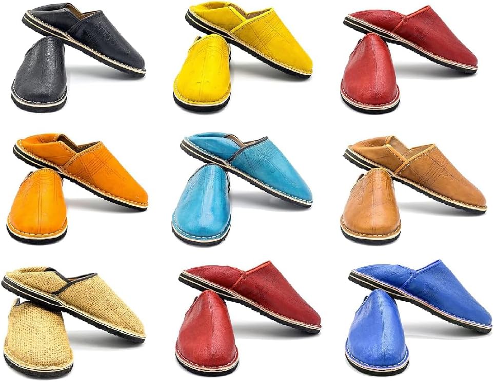 Moroccan Babouche Shoe - Unisex Handmade Leather Slippers
