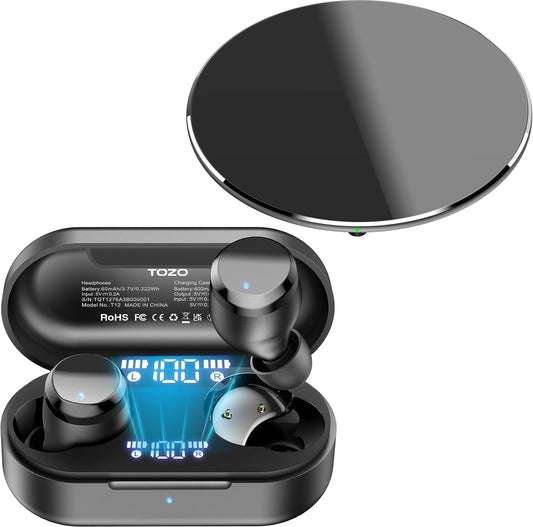 TOZO T12 Wireless Earbuds: 55 Hrs Playtime, Active Noise Cancelling