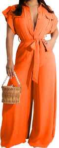 Fashionable Round Neck Long Sleeve Jumpsuit for Women's Outings