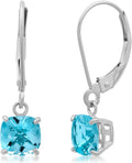 Chic Cushion Cut Dangle Earrings in 10K Gold for Women