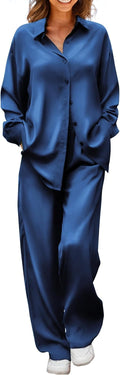 Ekouaer Womens Satin Silky Pajama Set for Comfortable Sleep