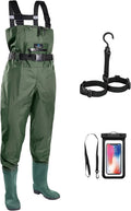Chest Waders for Men with Boots - Waterproof 2-Ply Nylon/PVC Waders